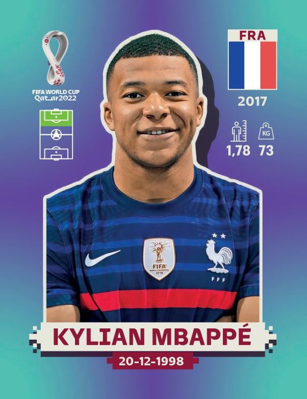 Figurinha Copa Kylian Mbappé (Bronze)
