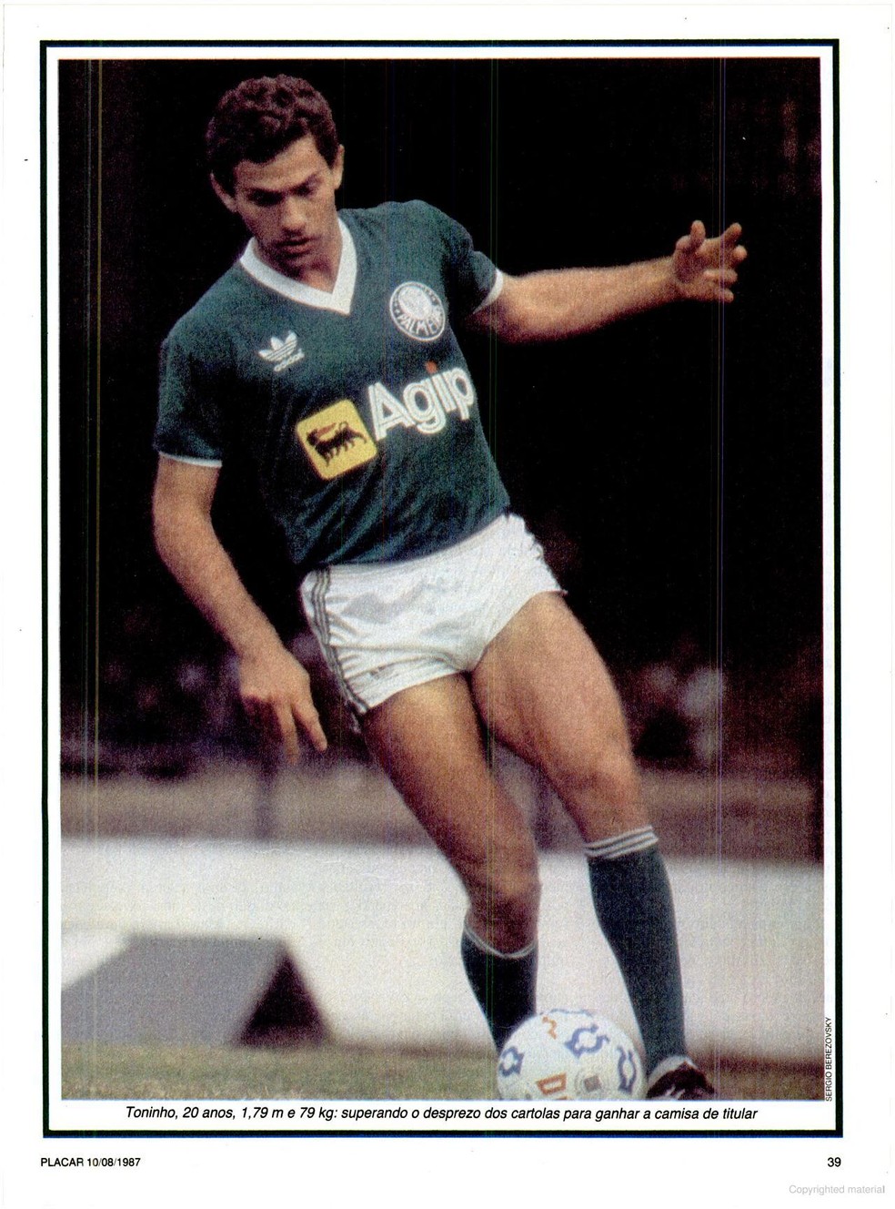 Toninho Cecílio foi destaque da Revista Placar em 1987 — Foto: Acervo Digital Revista Placar/Sergio Berezovsky