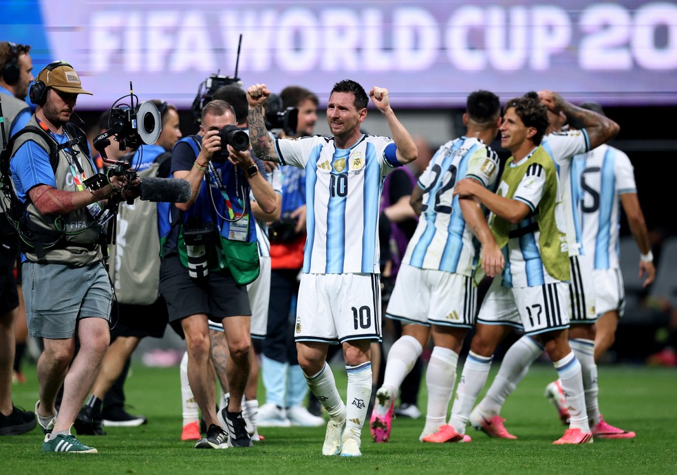 Messi vai às lágrimas após vitória de 3 a 2 da Argentina sobre o Egito na Copa — Foto: IMAGN IMAGES via Reuters/Brett Davis