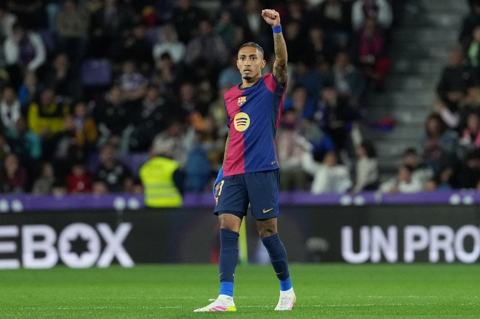 Raphinha é o vice-artilheiro da atual Champions League, com 12 gols marcados — Foto: Getty Images