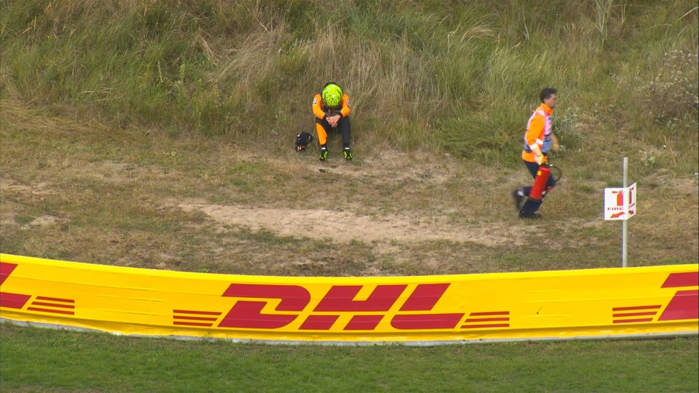 Norris lamenta abandono no GP da Holanda — Foto: Reprodução/Redes sociais