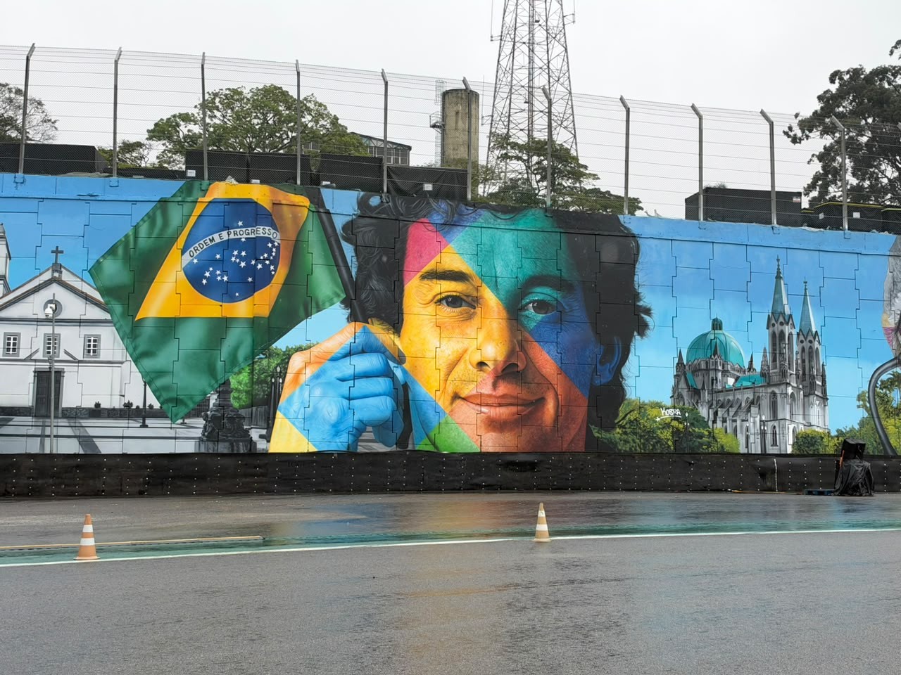 Interlagos ganha mural com homenagem a Senna e São Paulo; veja