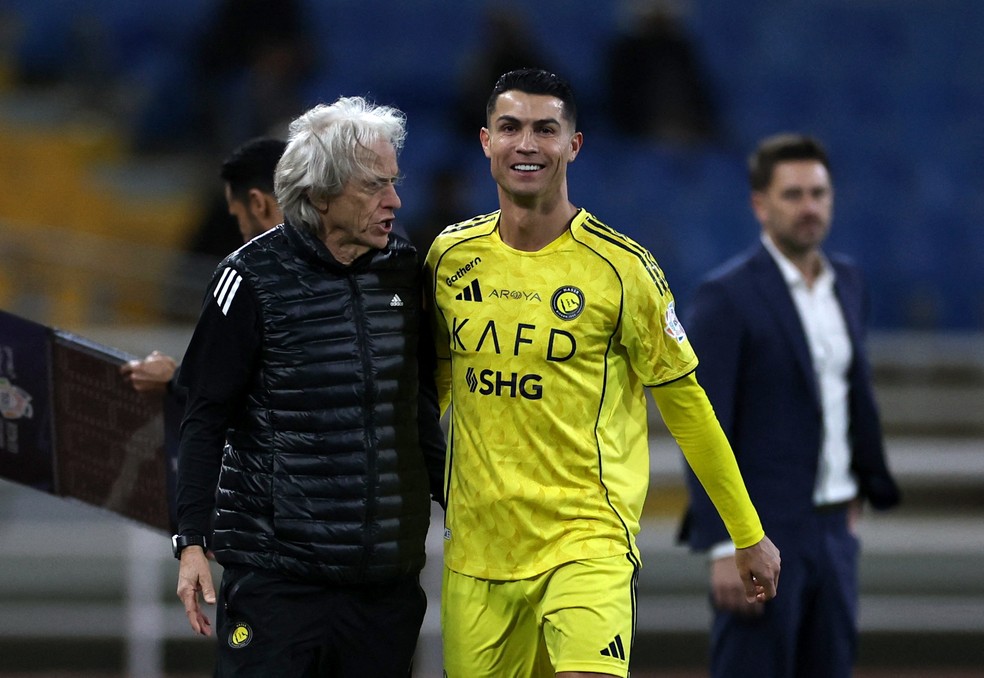 Jorge Jesus e Cristiano Ronaldo — Foto: Reuters