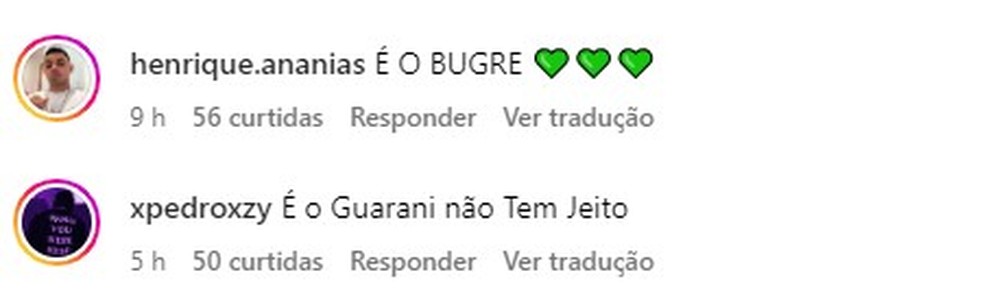 Coment&aacute;rios da torcida do Guarani nas redes sociais &mdash; Foto: Reprodu&ccedil;&atilde;o Redes Sociais