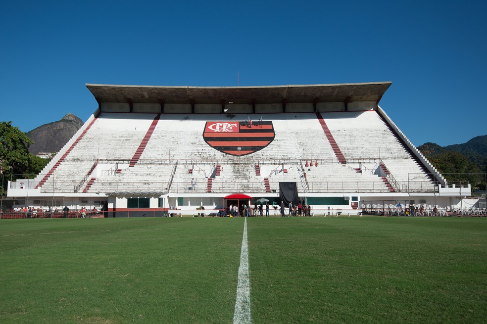 Estádio da Gávea não tem recebido público na arquibancada enquanto o clube a reforma — Foto: Alexandre Vidal/Flamengo