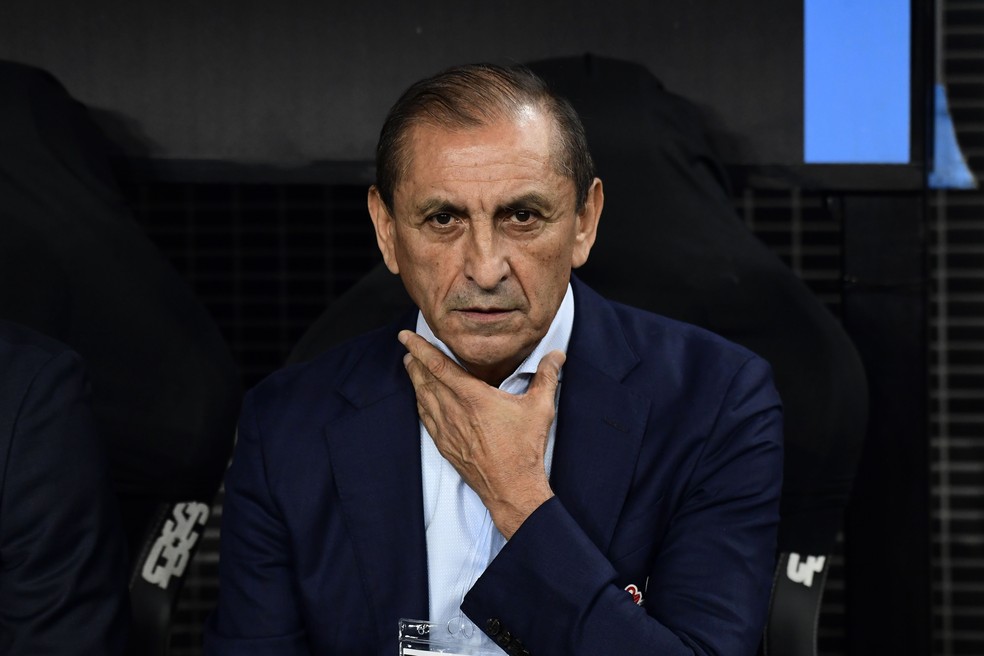 Ramón Díaz, técnico do Corinthians, no jogo contra o Bragantino