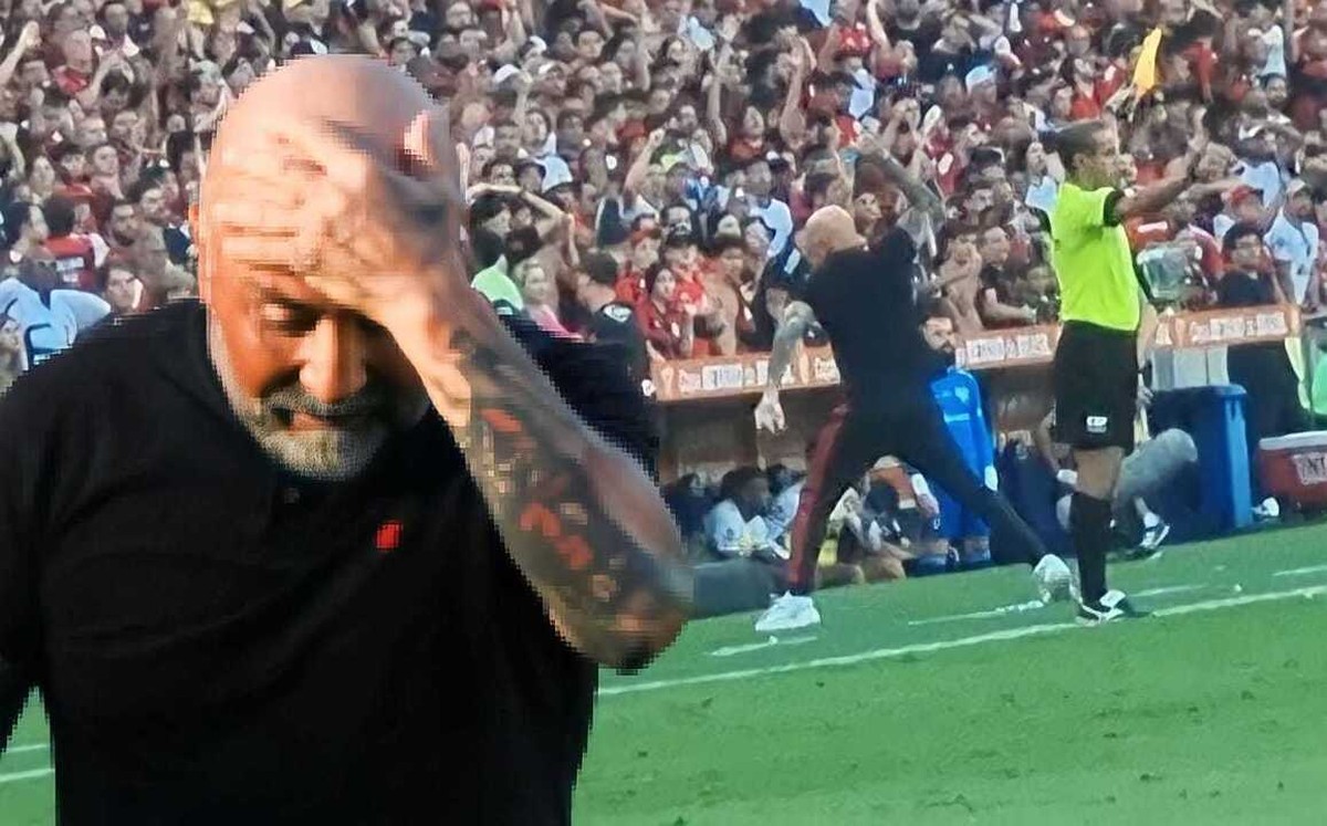 React do Sampaoli: técnico fica louco em derrota do Flamengo na final da Copa do Brasil