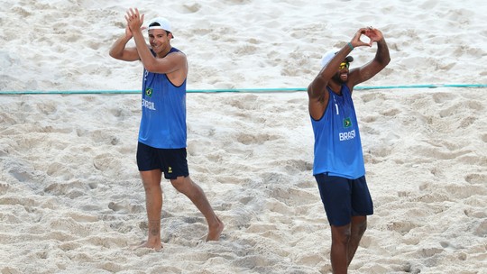 Evandro e Arthur superam austríacos em partida de estreia nas Olimpíadas - Foto: (Cameron Spencer/Getty Images)
