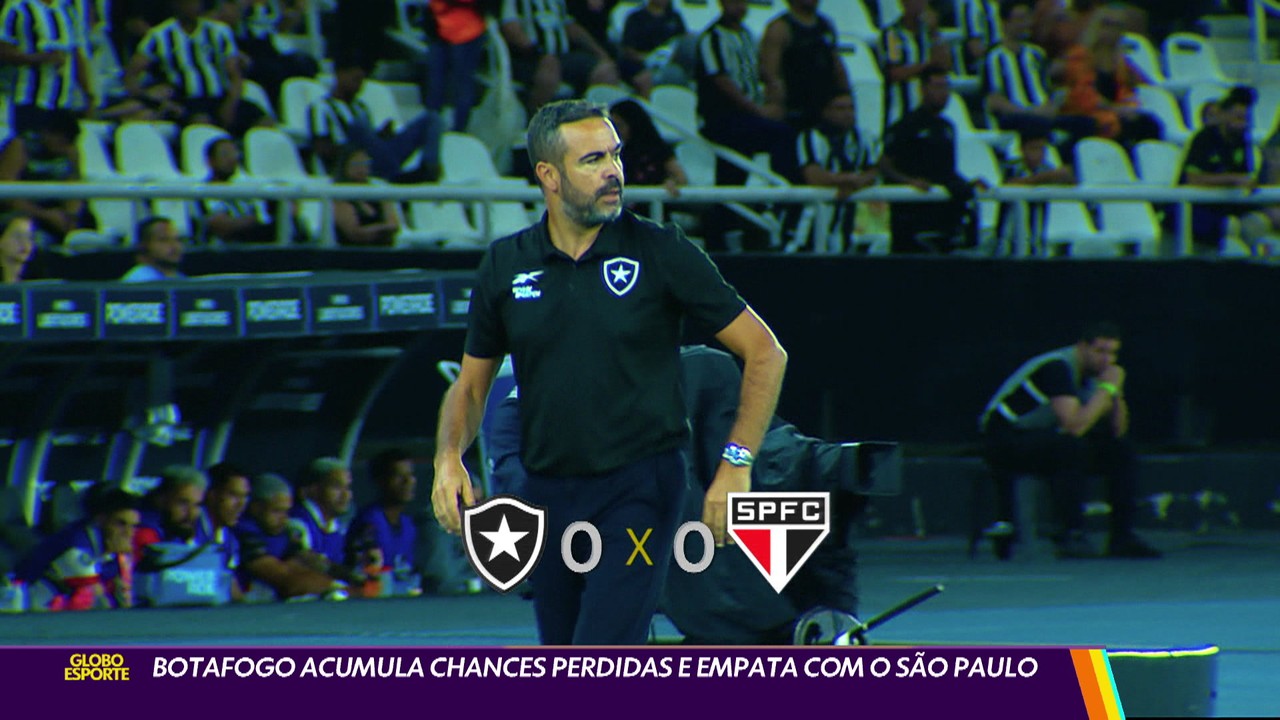 Botafogo acumula chances perdidas e empata com o São Paulo