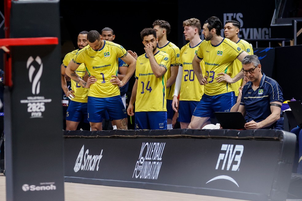 Brasil é eliminado no Mundial de Vôlei Brasil e tem a pior posição na história dos Campeonatos Mundiais de vôlei — Foto: Getty Images