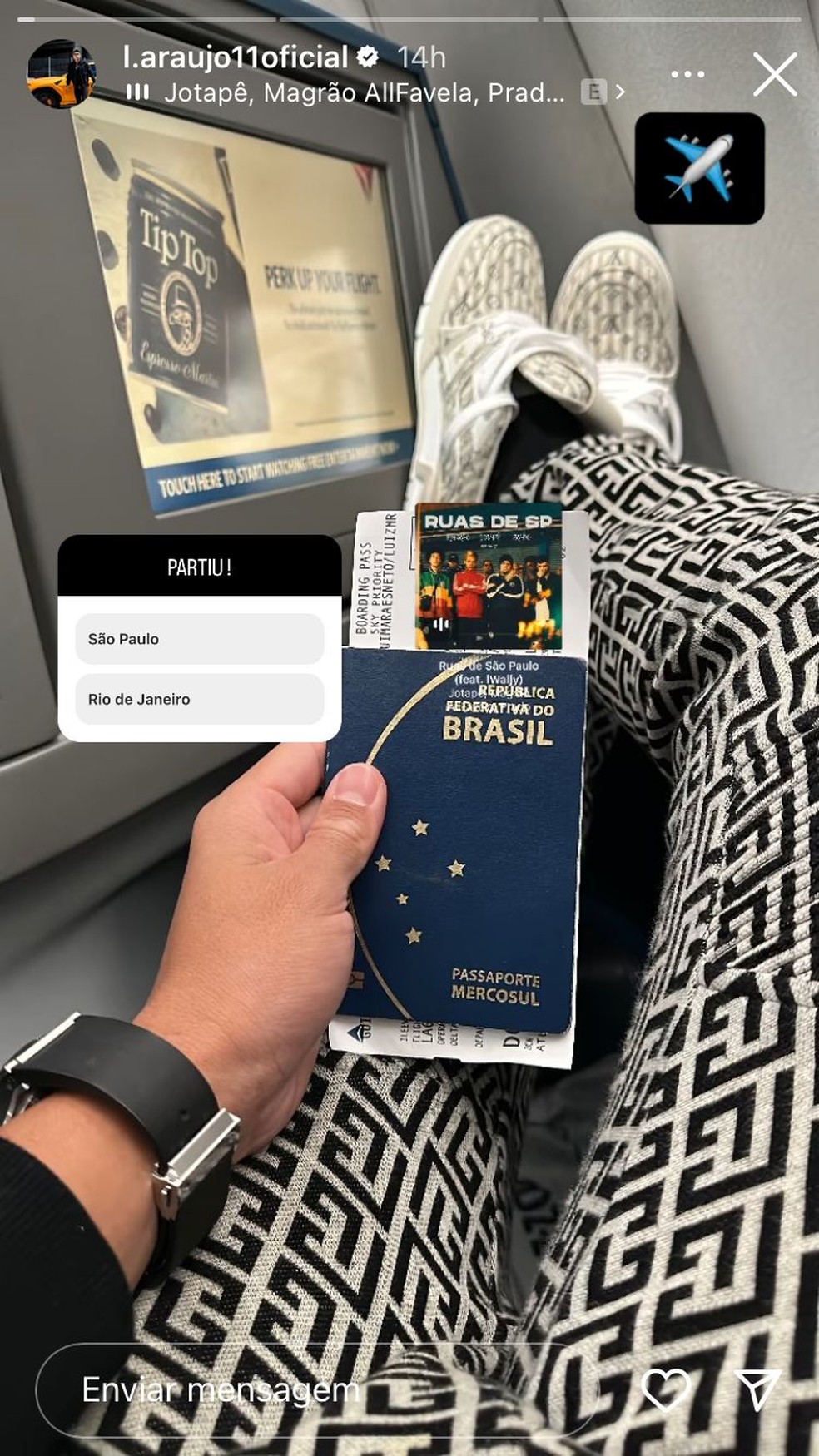 Luiz Ara&uacute;jo n&atilde;o decola em Atlanta ap&oacute;s problemas na aeronave &mdash; Foto: Reprodu&ccedil;&atilde;o