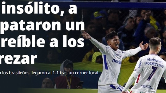 Jornais argentinos repercutem empate do Boca com o Fortaleza; confira - Foto: (Reprodução)