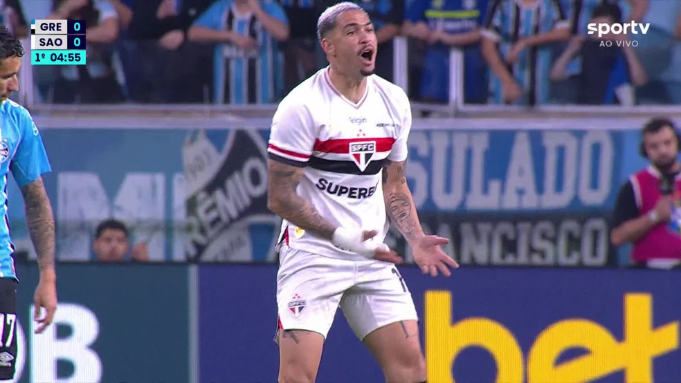 Grêmio x São Paulo Luciano — Foto: Reprodução