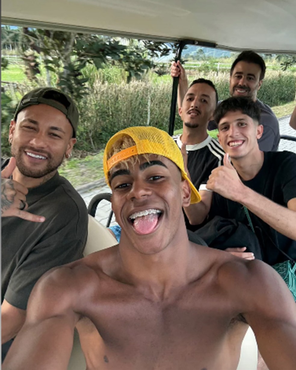 Neymar e Yamal durante férias — Foto: Reprodução