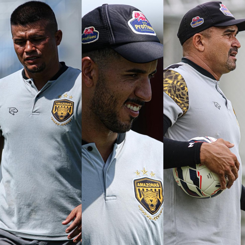 Delciney, Yorran e Rascifran completam a comiss&atilde;o do Amazonas 2026. &mdash; Foto: Jo&atilde;o Normando/AMFC