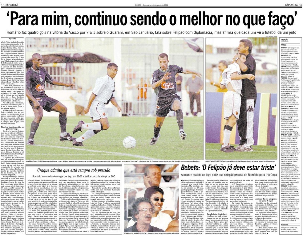 Matéria do Globo e artigo sobre Bebeto – Comunicação, Esporte e