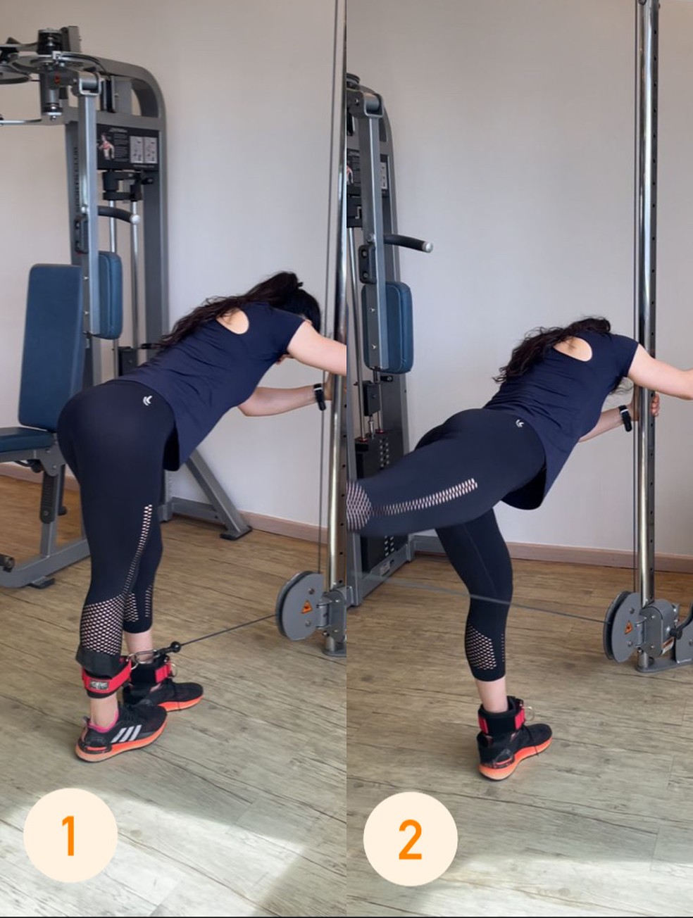 Plank glute kick back exercício mulher treino fitness aeróbico e exercícios