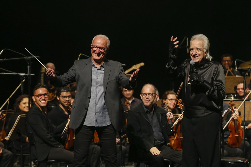 Dorival e o maestro João Carlos Martins em evento em São Paulo — Foto: São Paulo FC