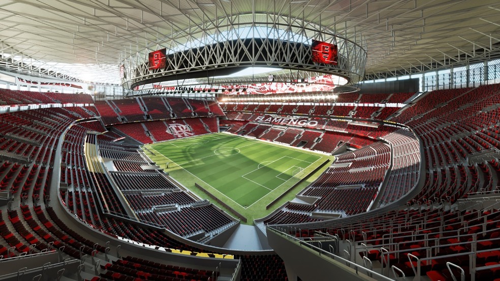 Imagens do projeto do estádio do Flamengo — Foto: Reprodução