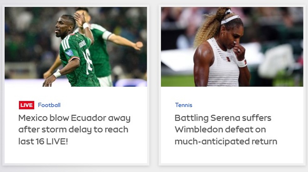 Cobertura da Sky Sports sobre o México nas oitavas