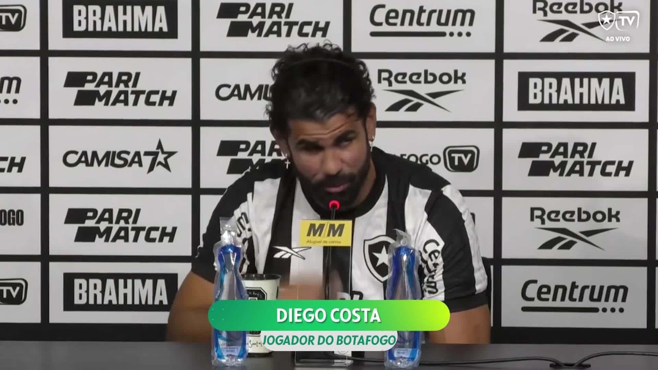 Diego Costa se apresenta ao Botafogo e diz: 'Ambiente comigo é melhor'