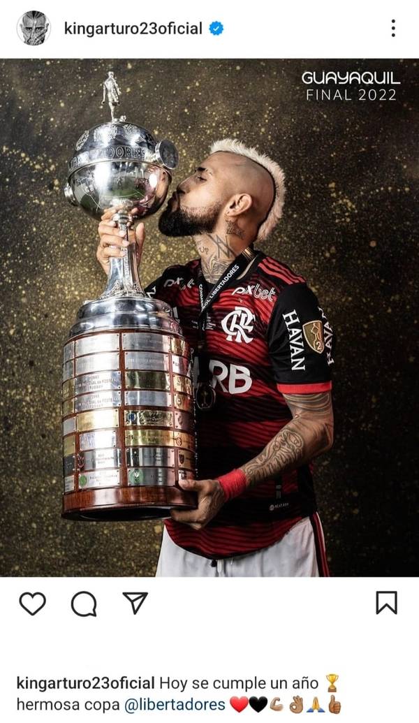 Agora no Athletico, Vidal relembra um ano do título da Libertadores do Flamengo em cima do Furacão