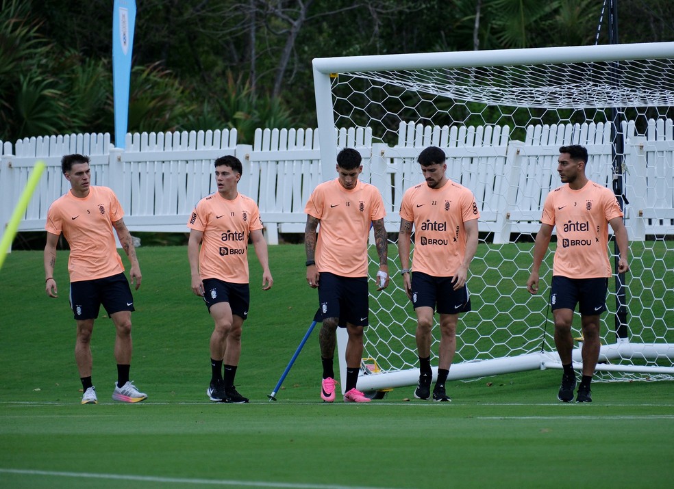 Jogadores do Uruguai no hotel durante a concentração do Uruguai