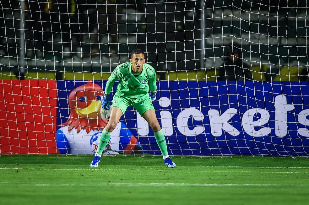 Marchesín em jogo do Grêmio na Libertadores — Foto: Lucas Uebel/Grêmio FBPA