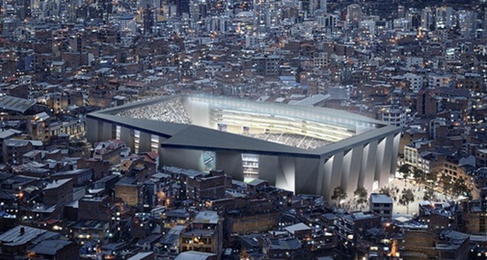 Projeto do novo estádio do Bolívar em La Paz — Foto: Divulgação / Bolívar