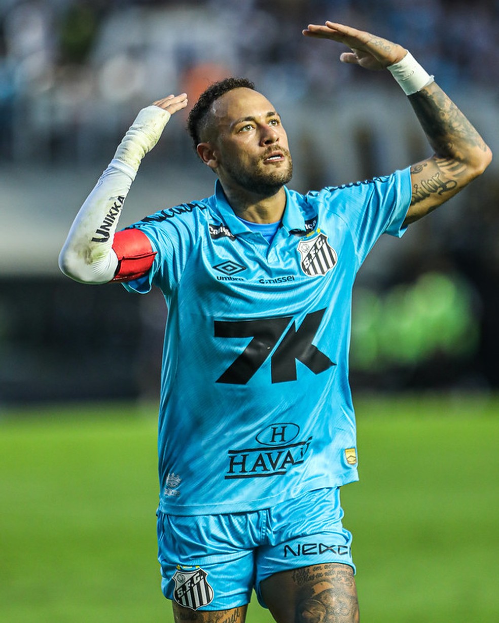 Neymar durante jogo entre Santos e Botafogo, pelo Campeonato Brasileiro — Foto: Reinaldo Campos/Santos FC