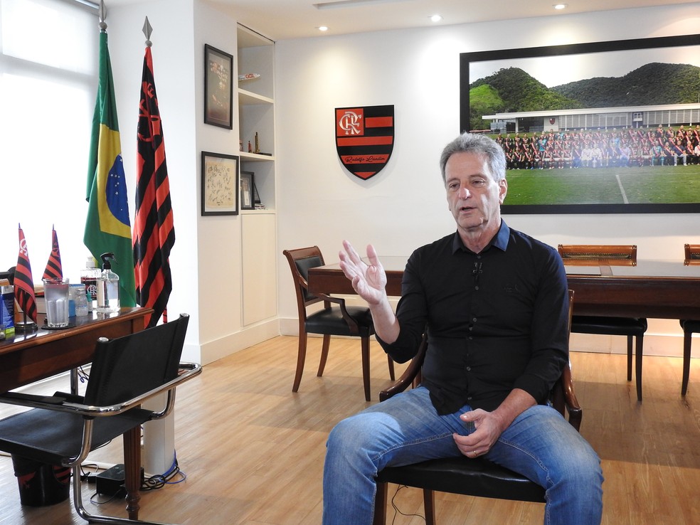 Rodolfo Landim, presidente do Flamengo, em entrevista exclusiva ao ge