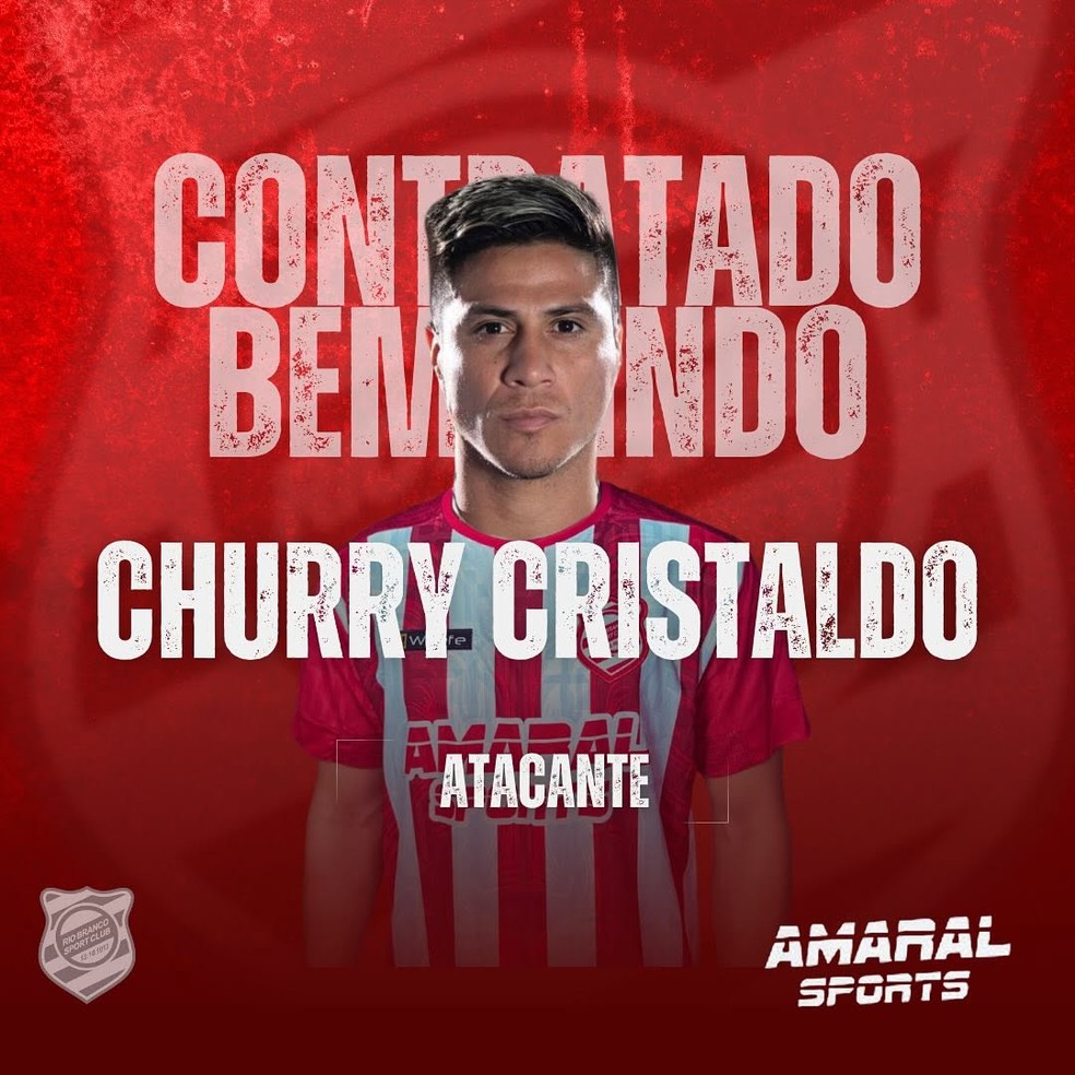 Curry Cristaldo, atacante, anunciado como reforço do Rio Branco-PR — Foto: Divulgação/Rio Branco-PR