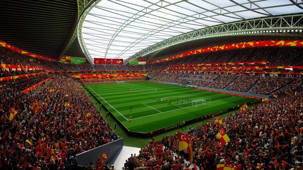 Proposta para parte interna do novo Shah Alam, na Malásia — Foto: Reprodução