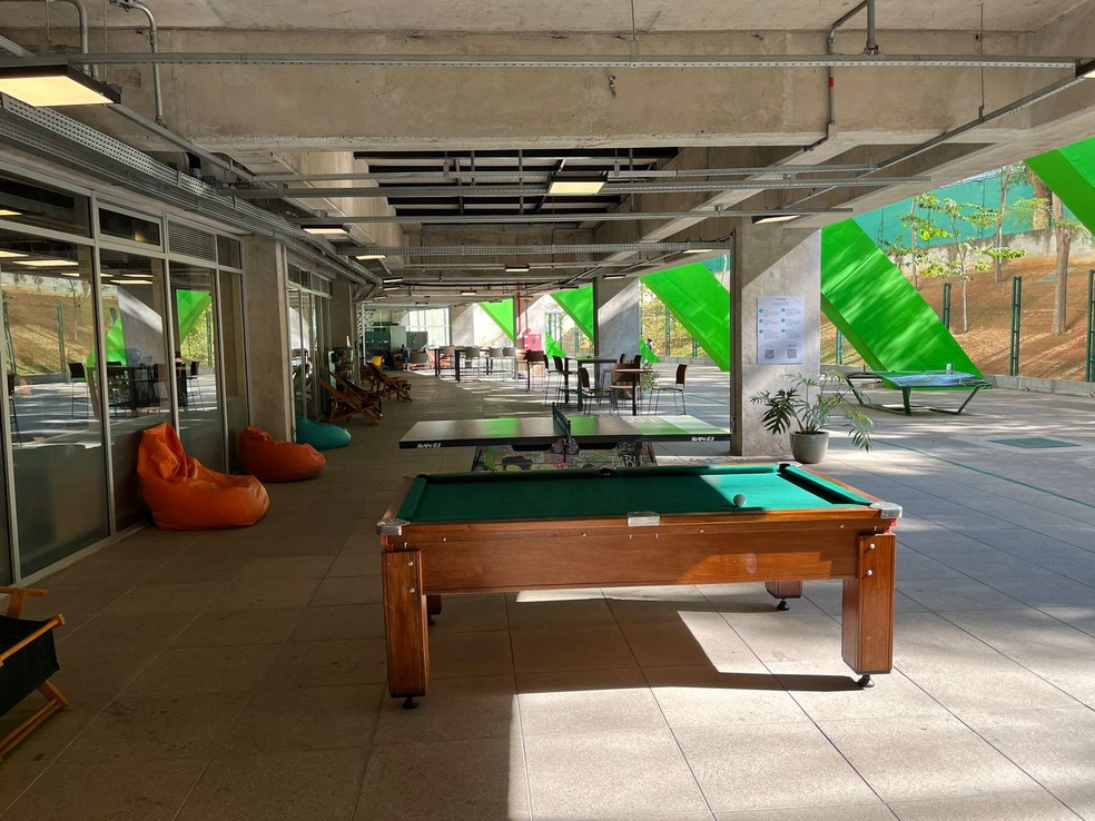 Espaço coworking no estádio do Palmeiras — Foto: Felipe Zito