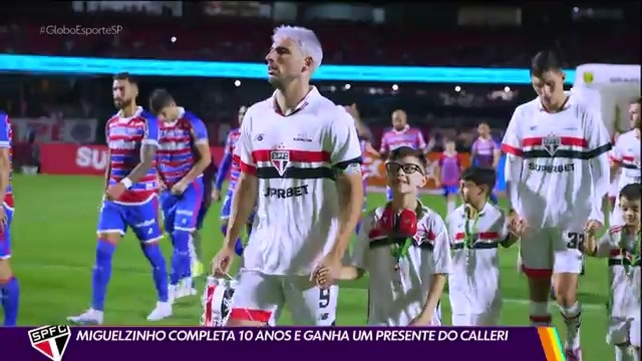 Miguelzinho completa 10 anos e ganha um presente do Calleri