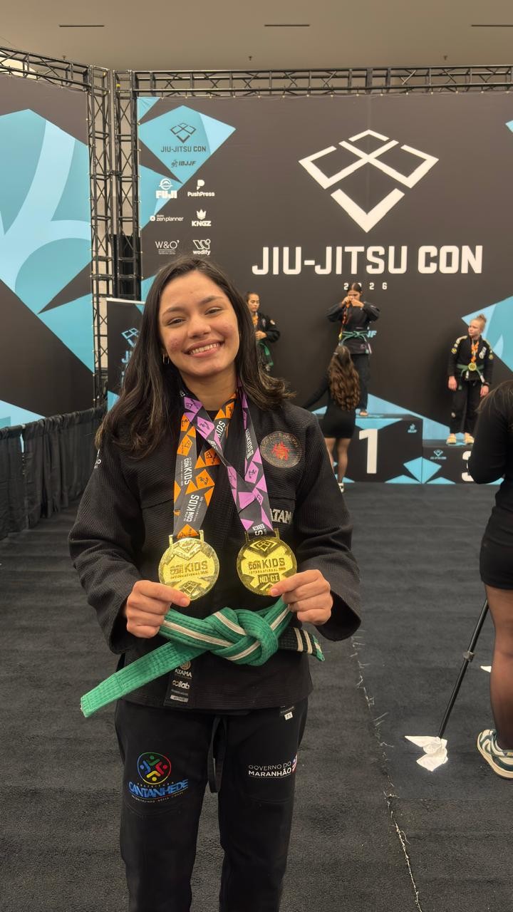 Maria Clara conquista dois ouros em torneio internacional de jiu-jítsu nos Estados Unidos