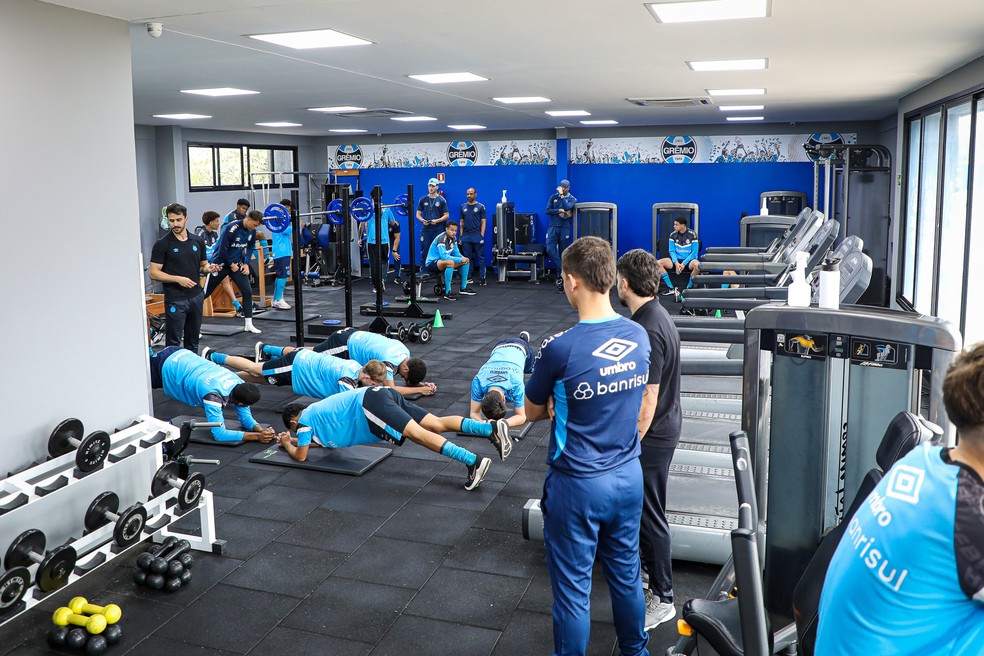 Academia interna do Centro de Formação de Talentos Hélio Dourado, do Grêmio — Foto: Angelo Pieretti / Grêmio FBPA