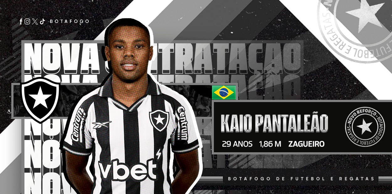 Botafogo anuncia a contratação do zagueiro Kaio Pantaleão