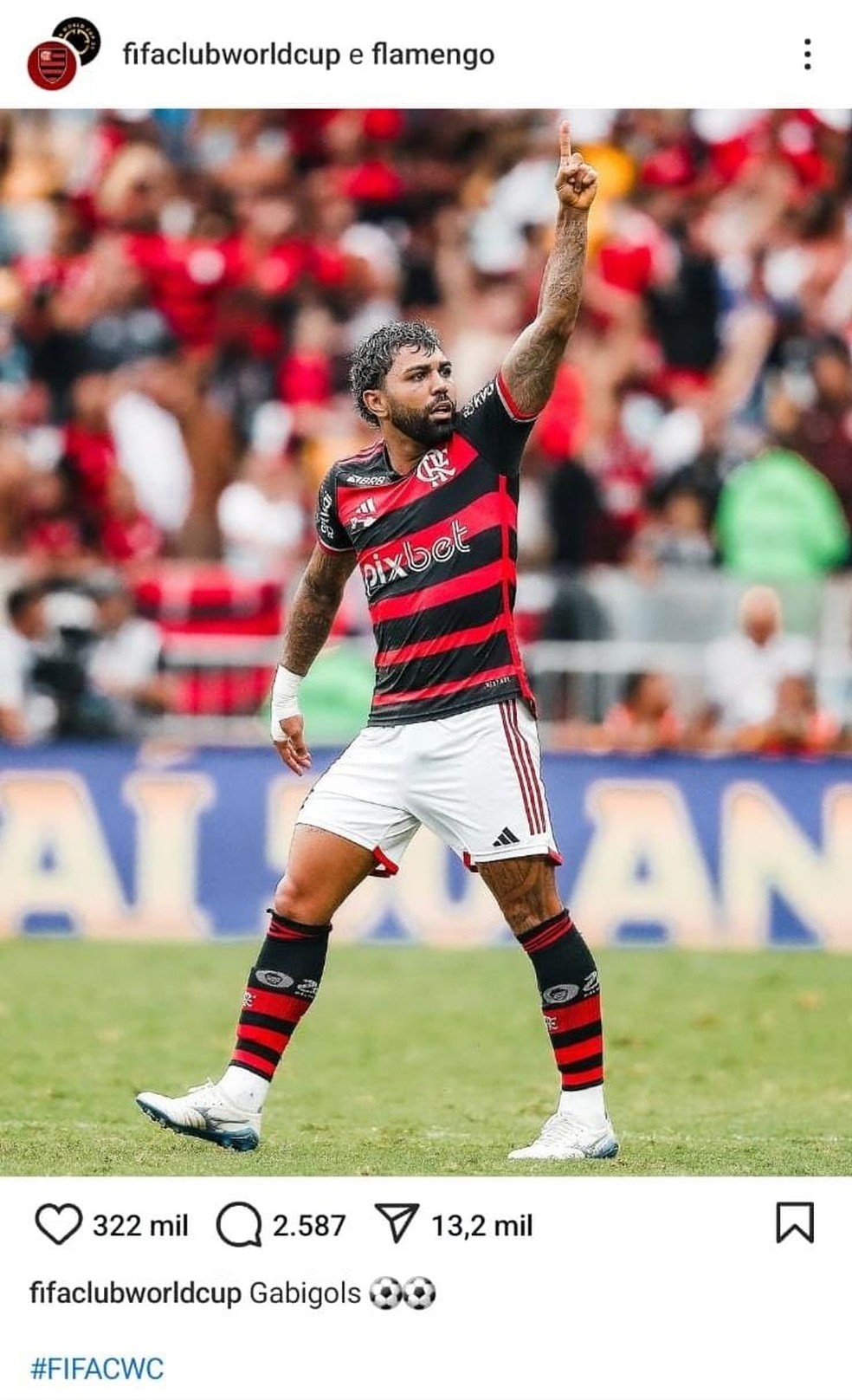 Perfil do novo Mundial de Clubes destaca Gabigol — Foto: Reprodução / Instagram