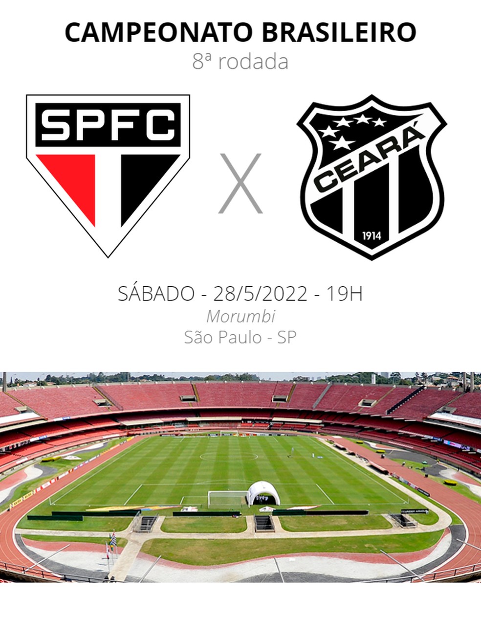 Onde assistir o jogo do São Paulo e Ceará?