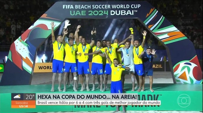 Brasil conquista hexacampeonato na Copa do Mundo de Futebol de Areia