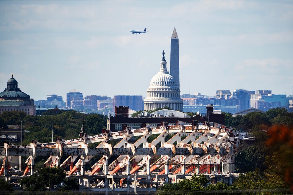 Robert F Kennedy Memorial Stadium abandonado em Washington — Foto: Tom Williams / Colaborador