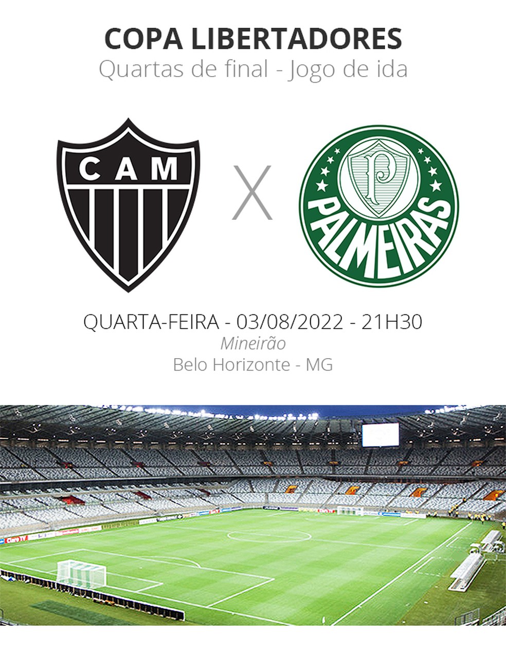Onde assistir ao vivo o jogo Palmeiras x Atlético-MG hoje, quarta-feira,  10; veja horário