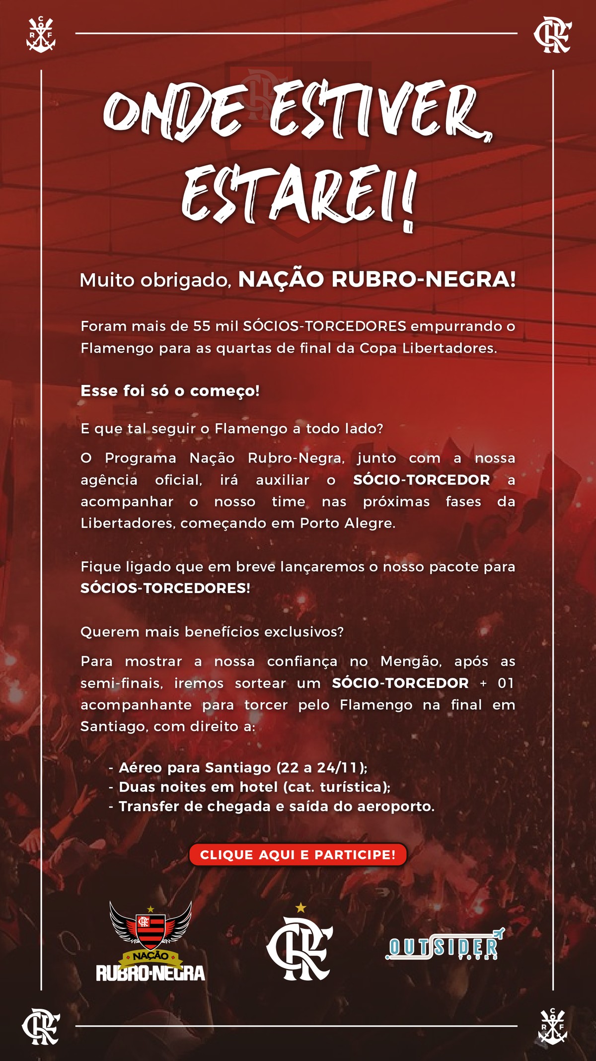 Clube de Regatas do Flamengo - É hoje, Nação! O Mengão enfrenta o