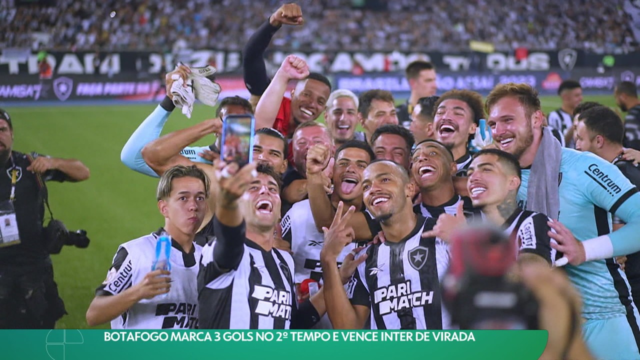 No aniversário do clube, Botafogo marca 3 gols no 2º tempo e vence Inter de virada