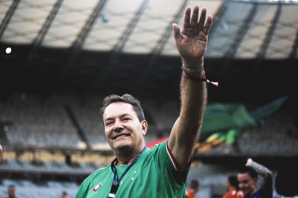 Pedro Lourenço comemorando o título das Cabulosas na final do Mineiro — Foto: Gustavo Martins/ Cruzeiro