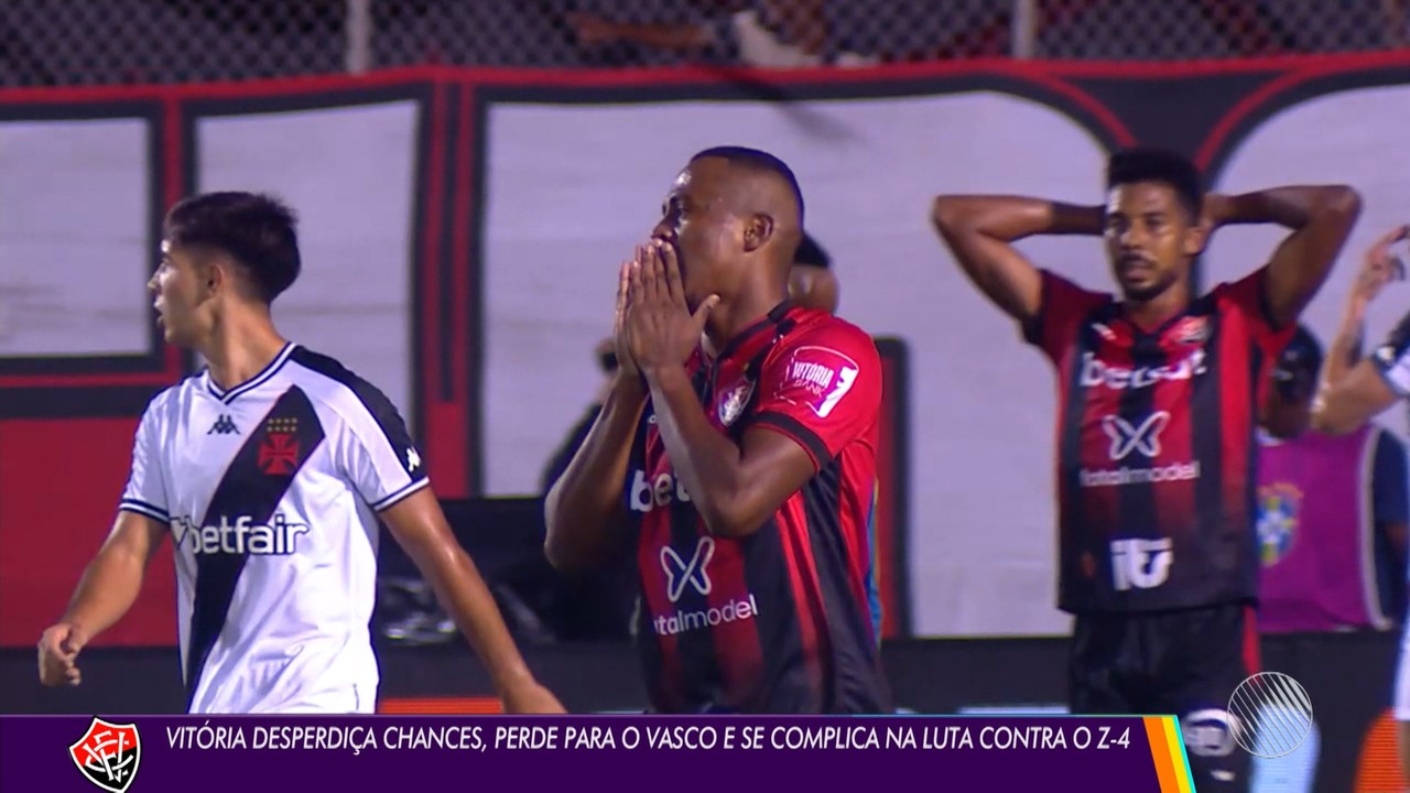 Vitória desperdiça chances, perde para o Vasco e se complica na luta contra o Z-4