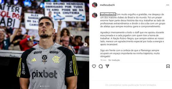 Manifestação de Filho de Tite após demissão no Flamengo: Orgulho e gratidão