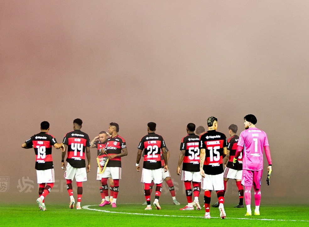 Jogadores do Flamengo no cl�ssico contra o Vasco � Foto: Gilvan de Souza/Flamengo