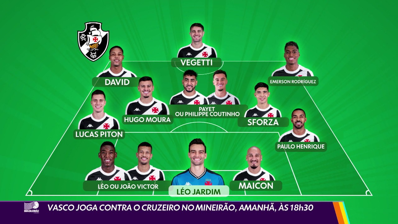 Vasco joga contra o Cruzeiro no Mineirão, amanhã, às 18h30